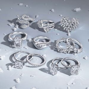 Captivating S925 <b>Silver</b> Fine Jewelry Eternity Engagement Simulated Diamond D VVS1 Moissanite <b>Emerald</b> Cut Wedding Band <b>Rings</b> - Product Image 2