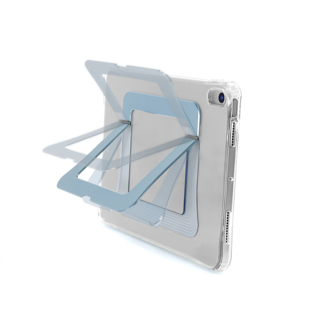 Multi-Angle Hidden Metal Stand iPad Clear Case, Flexible TPU Shockproof Frame, Foldable Invisible Bracket Transparent