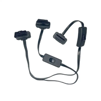 Câble OBD 30 cm plat mâle-femelle, rallonge OBD2 à angle droit, profil bas, avec interrupteur marche/arrêt