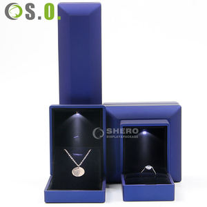 Boîtes à bijoux en plastique personnalisées avec logo, nouveau style, rouge et bleu, pour bagues, pendentifs, bracelets, colliers – Vente en gros - Product Image 5