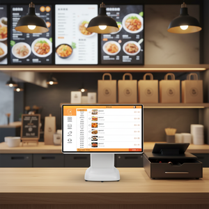 Terminal de Punto de Venta Todo en Uno con Pantalla Táctil Dual de 15.6 Pulgadas, NFC, para Comercio Minorista y Restaurantes, Sistema Q6 Individual - Product Image 1
