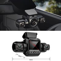 DVR de voiture 4 canaux Enregistreur de conduite panoramique à l'intérieur de la voiture double enregistreur wifi gps blackbox 1080p hd taxi dash cam 4 caméras