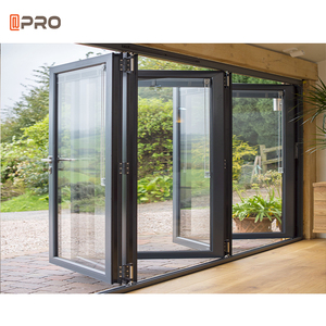 Nuovo Modello di Porte Bifold in Alluminio con Pannelli a <span class=keywords><strong>Finestra</strong></span>, Porte Bifold in Alluminio e Vetro per Patio Esterno a Guangzhou, Porte Bifold Doppie - Product Image 4