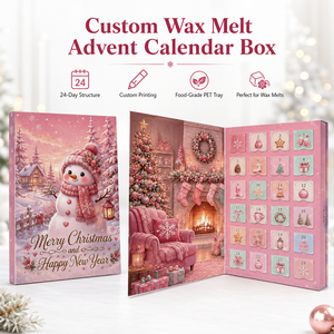 Caja de <span class=keywords><strong>Calendario</strong></span> de <span class=keywords><strong>Adviento</strong></span> Personalizada para Ceras Aromáticas de Navidad, Bandeja de PET de 24 Cavidades, Caja de Regalo de Navidad con Cavidades en Forma de Árbol - Product Image 6