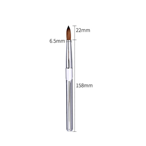 Pinceau à ongles en acrylique Kolinsky avec manche en métal argenté, tailles personnalisées pour la manucure professionnelle et l'art des ongles - Product Image 4