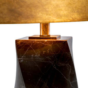 <b>Table</b> <b>Lamp</b> Marble <b>Base</b> Gold Shade LED Light Source E27 Bulb Switch Control Eco Friendly Modern Designer Style - Product Image 2