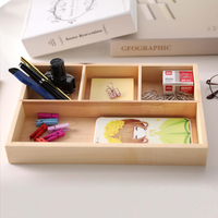 Vente chaude Rectangle Boîte De Rangement En Bois Sculpté Simple Maison Hôtel Restaurant Plateau Respectueux De L'environnement Partition Boîte De Rangement