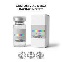 Étiquettes de flacons en PET holographiques de 10 ml, durables, imperméables et écologiques, pour l'emballage de flacons de peptides en stockage frigorifique