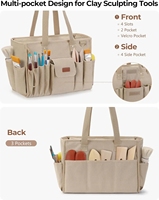 Tas Alat Multi-saku Kustom untuk Perlengkapan Seni Patung Tanah Liat, Penyimpanan Artis Portabel untuk Studio, Luar Ruangan & Perjalanan
