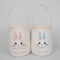 Nouveauté 2026, vente en gros, panier de Pâques en sublimation, sac à oreilles de lapin pour filles et garçons, prix d'usine