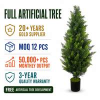 Arbre de cèdre artificiel, fausse plante de cyprès, verdure réaliste, pin multi-tiges en pot, décoration intérieure et extérieure, fourniture commerciale