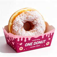 Carton pliable pour donuts style burger, personnalisable avec logo, emballage en papier, export en gros pour les magasins de restauration mondiale – Fournisseur direct usine
