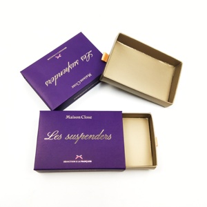 Popüler özel Logo lüks altın folyo damgalama hediye çekmece şekilli kibrit kutusu - Product Image 3