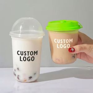 Gobelet en plastique PP réutilisable de 360 mm-700 ml, impression personnalisée, pour restauration rapide, boissons, café, gobelet transparent jetable en PP avec couvercles - Product Image 3