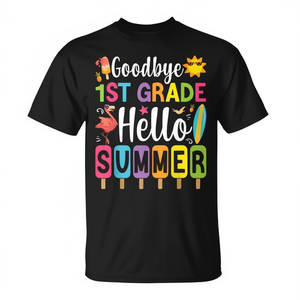 T-shirt promotionnel « Adieu l'été, bonjour le bâtonnet glacé » pour la dernière journée d'école de la 1ère année - Product Image 2