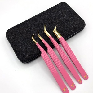 แหนบขนตาแหลมสีทองด้ามจับเพชรแบบกำหนดโลโก้เองได้ - Product Image 6
