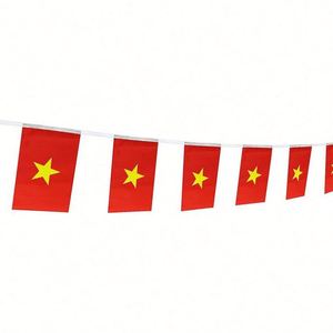 Wholesale Polyester Vietnam Small String <b>Flag</b> of Vietnamese Mini National Country World Pennant Banners for Decoration - Product Image 4