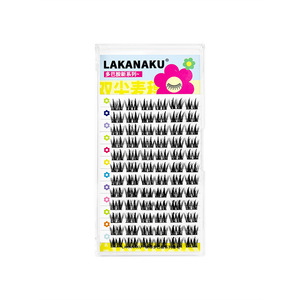 Faux cils Lakanaku 12 rangées, double pointe, effet 3D, bande invisible, type bande, motif épi de blé - Product Image 1