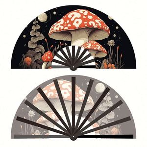 13 Inch Personalized Bamboo <b>Hand</b> Held Fan Bamboo Ribs Large Sizes Dancing Rainbow Silk Kungfu <b>Hand</b> Fans - Product Image 1