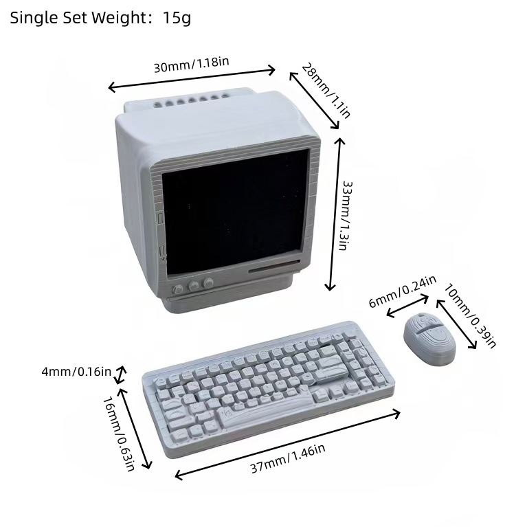 Computadora gris + teclado + mouse