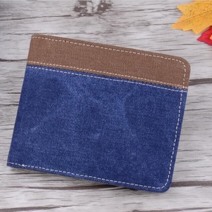 Boshiho New Linen Fabric Mens Front Pocket RFID Slim <b>Wallet</b> RFID Hemp Leather Card <b>Holder</b> - Product Image 1