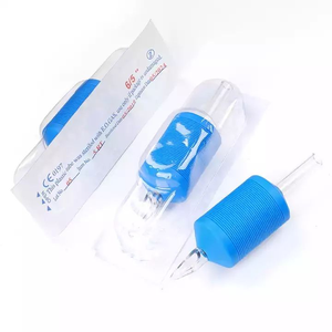 Poignée de cartouche de tatouage jetable bleue de 25 mm, antidérapante, en caoutchouc, avec tube en ABS transparent pour l'art corporel personnalisé - Product Image 6
