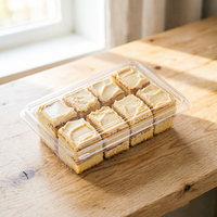 Boîte alimentaire en plastique avec couvercle, emballage élégant pour biscuits et muffins, présentoir transparent de luxe pour desserts
