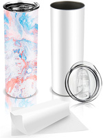 Gobelets vierges à sublimation de 20oz avec boîte-cadeau bouteille d'eau isolée sous vide à double paroi avec tasse droite en acier inoxydable logo personnalisé