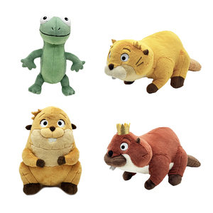 Peluche de castor sentado amarillo y lagarto verde, juguete de peluche para niños, regalos, muñeco de peluche lindo, juguete de peluche suave, venta al por mayor - Product Image 2