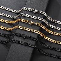 Usine en gros beaucoup de tailles différentes sans fade acier couleur hip hop en acier inoxydable cubain lien chaîne collier bijoux