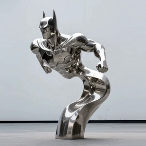Scultura in Metallo di <span class=keywords><strong>Batman</strong></span> Personalizzata di Grandi Dimensioni per Esterni, Arte Moderna in Acciaio Inossidabile 304 Lucidato a Specchio - Product Image 6