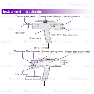 Le plus récent injection de mésothérapie U225 injecteur de lumière d'eau pistolet de mésothérapie Anti-againg peau Sclap méso Nano pistolet à aiguille Machine méso - Product Image 2