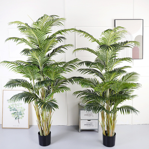 가정용 호텔 사무실 장식용 플라스틱 냄비가있는 공장 생산 인공 분재 야자수 실내/실외 가짜 녹색 식물 - Product Image 6