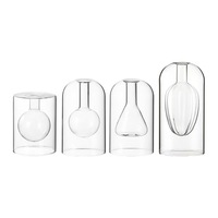 Diffuseur d'huiles essentielles en verre transparent double couche, alimenté par USB, pour voiture, diffuseur d'arômes décoratif moderne