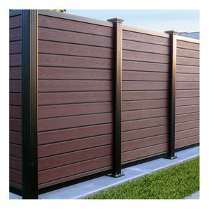 Panneau de clôture WPC moderne de 6 pieds, portail en aluminium, bois composite traité sous pression, plafond pour cours, installation facile, <span class=keywords><strong>3D</strong></span> Australien - Product Image 1