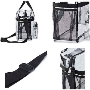 Large Capacity PVC Toiletry <b>Bag</b> Durable Crossbody Clear Tote <b>Bag</b> Stadium Approved Travel <b>Transparent</b> Duffel <b>Bag</b> With Custom Logo - Product Image 4