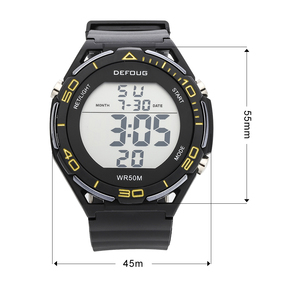 <span class=keywords><strong>Montre</strong></span> de sport numérique unisexe lumineuse à LED, étanche WR50M, grands <span class=keywords><strong>chiffres</strong></span>, date, alarme pour hommes et femmes, chronographe extérieur OEM - Product Image 5