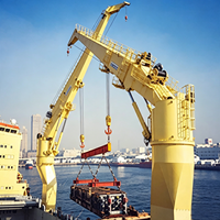 Grue de pont marine hydraulique à flèche rigide de haute qualité 5, 6, 8, 10 tonnes pour la manutention de marchandises sur bateaux de pêche avec rotation à 360 degrés
