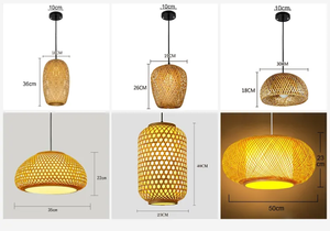 Lampade a Sospensione Artigianali in Bambù Naturale e Rattan, <span class=keywords><strong>Lampadari</strong></span> Moderni Personalizzati a Risparmio Energetico con Luce Bianca Calda per Camera da Letto - Product Image 6