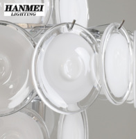 Lustre LED en verre coloré artisanal français de Murano, hauteur réglable, style médiéval rétro luxueux