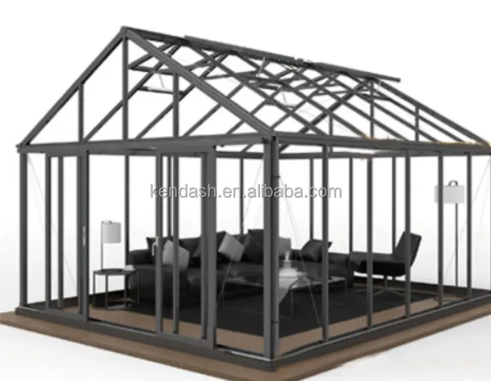 Wind resistant Personalized Manufacturer Aluminum Frame Sunroom Garden Polycarbonate Glass Greenhouse