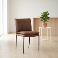 Chaise de salle à manger au design moderne pour la maison, le bureau, l'hôtel, l'école, l'appartement, revêtement en cuir synthétique PU, pieds en métal pour meubles