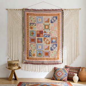 Meilleures ventes 2025 <span class=keywords><strong>Tapisserie</strong></span> murale en macramé bohème teinte en fil, en polyester et coton tissé pour la décoration intérieure - Product Image 2