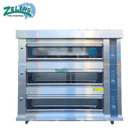 Horno de Panadería Profesional Nuevo de 3 Niveles y 12 Bandejas, Digital, a Gas y Vapor, con Fermentadora para Hornear Pan, Pasteles y Pizza