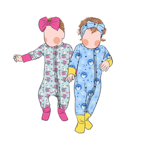 Little Glow Kid Groothandel Hot Selling Boutique Geprint 95% Bamboe Koel en Gezellig Bamboe Vezel Rompertje voor Kinderen - Product Image 5