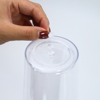 Gobelet Acrylique Personnalisé Double Paroi en Gros, 24 oz, Transparent, Isotherme avec Paille et Couvercles