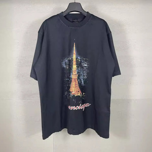 T-shirt vintage ample à manches courtes, imprimé dessin animé, effet délavé, anti-humidité, édition limitée Tokyo, nouvelle collection été 2026, marque B haut de gamme <span class=keywords><strong>Paris</strong></span> - Product Image 1