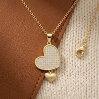 Collier Pendentif Cœur Romantique en Argent S925 Italie, Finition Brossée, Luxe Léger, Moissanite pour Femme