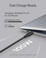 Câble USB C Anker, 240W Type C Flow Cord, Charge rapide pour iPhone 16 Series, MacBook Pro 2020, et plus (USB 2.0, 6FT, Noir)