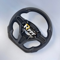 Volant en cuir perforé noir RPPF en fibre de carbone pour Civic Si Coupé 8ème génération 2005-2011, 45 mm, 3 branches